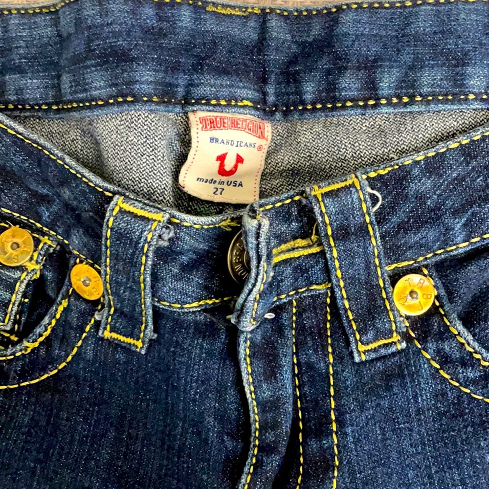 True Religion Size 27 Joey Big T Blue Low Rise Jean